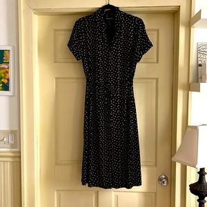 MIDI Polka Dot, Button Down Dress with Waist Tie